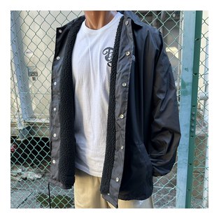 BL29-6702：BALANCE L.A CULTURA 黒ボア COACH JACKET (ボディ部裏地ボア付き)